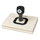 Elegante Houten Stempel Aanpasbare Tekst Jet Black (Stempel)
