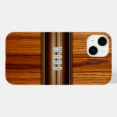 Elegante houten textuur met decoratief messing Case-Mate iPhone case (Achterkant (horizontaal))