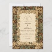 Elegante Houtige Botanische Bruiloft Kaart (Voorkant)