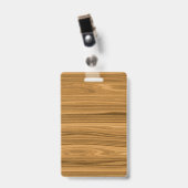 Elegante houtnerf stijl badge (Voorzijde met clip)