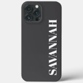 Elegante houtskool gepersonaliseerde naam eenvoudi Case-Mate iPhone case (Achterkant)