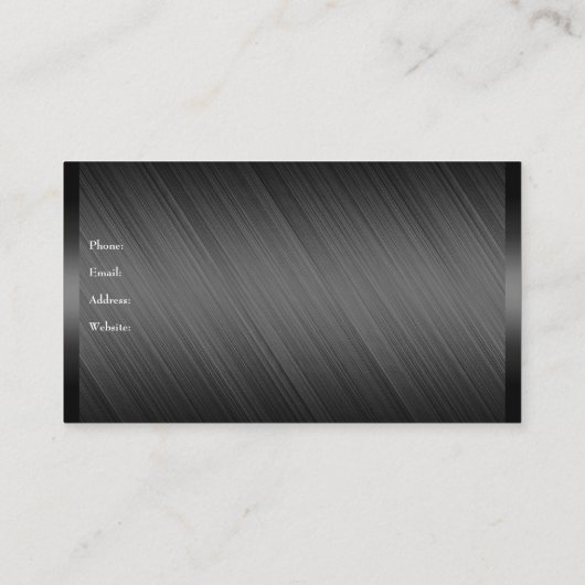 Elegante houtskool grijs zwart zilver visitekaartje (Achterkant)