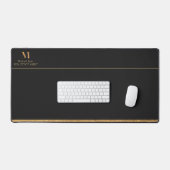 Elegante houtskool Zwart & Goud Naam toevoegen & M Bureaumat (Keyboard & Muis)