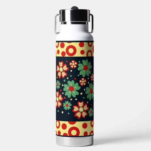 Elegante Huidige Chic Bloemige Waterfles (Voorkant)