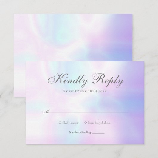 Elegante Huidige Parel RSVP Kaartje (Voorkant / Achterkant)