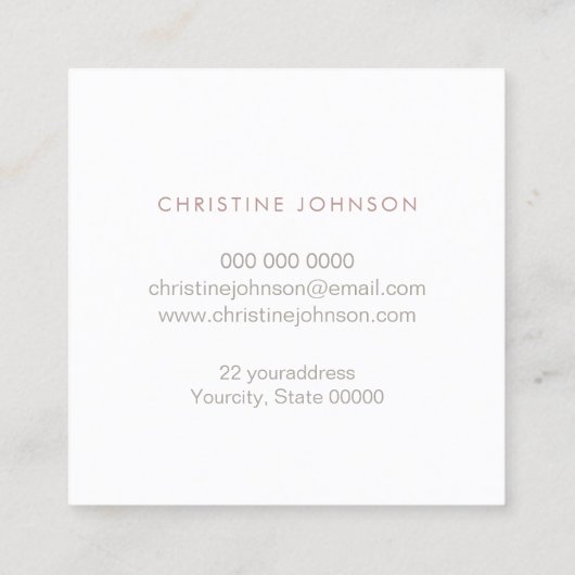 Elegante huidverzorging vlinder logo vierkante visitekaartje (Achterkant)