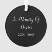 Elegante huisdier foto-herdenking ornament (achterkant)