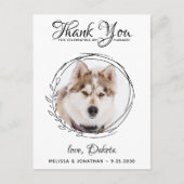 Elegante huisdier foto hond gebladerte bruiloft be briefkaart (Voorkant)