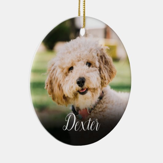 Elegante huisdier foto kat hond gedenkteken  keramisch ornament (Rechts)