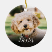 Elegante huisdier foto kat hond gedenkteken  keramisch ornament (Voorkant)