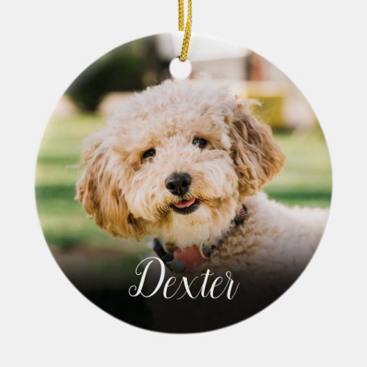 Elegante huisdier foto kat hond gedenkteken  keramisch ornament (Voorkant)