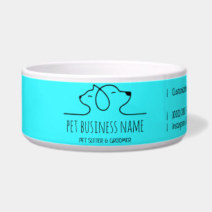 Elegante huisdieroppasser hond kat logo diergenees voerbakje