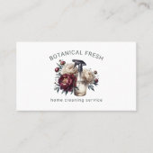 Elegante huisschoonmaakdienst Floral Visitekaartje (Voorkant)