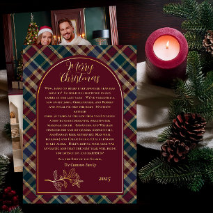 Elegante Hulst Christmas Foto met Bessensrijke P Folie Feestdagenkaart