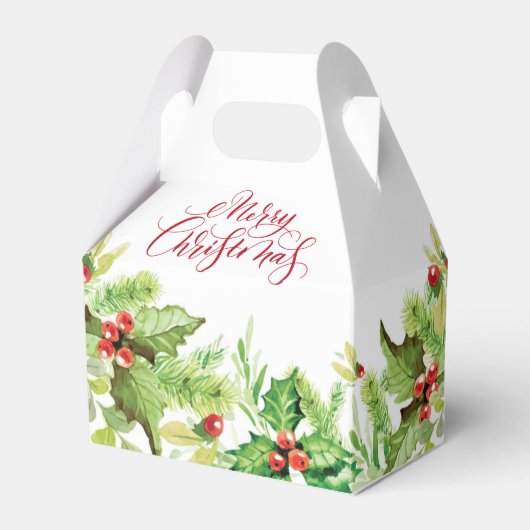 Elegante Hulstak Kerstmis Kerst Favor Bedankdoosjes (Voorkant Zijde)