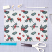Elegante Hulstberrieën Kerstmis Rustiek Tissuepapier (Craft)