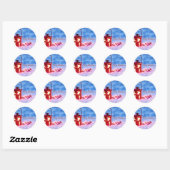 Elegante hulstbessen, lamp ronde sticker (Vel)