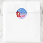 Elegante hulstbessen, lamp ronde sticker (Tas)