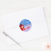 Elegante hulstbessen, lamp ronde sticker (Envelop)