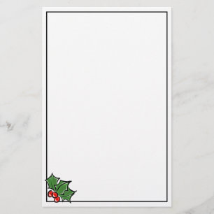 Elegante hulstbladeren bessen Kerstvreugde Briefpapier