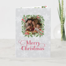 Elegante Hulstkrans Gelukkig Kerstmis Foto