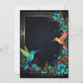 Elegante Hummingbird & Floral bruiloft uitnodiging (Achterkant)