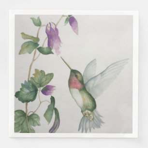 Elegante Hummingbird Garden Waterverf Servet