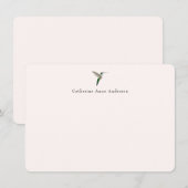 Elegante Hummingbird notitiekaart Notitiekaartje (Voorkant / Achterkant)