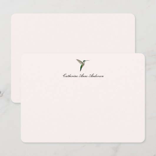 Elegante Hummingbird notitiekaart Notitiekaartje (Voorkant / Achterkant)