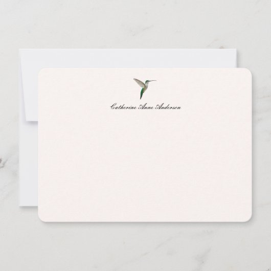 Elegante Hummingbird notitiekaart Notitiekaartje (Voorkant)