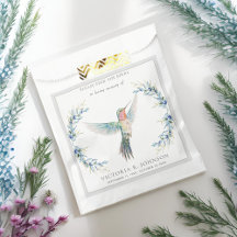 Elegante Hummingbird Seed Packet Funeral Memorial