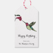 Elegante Hummingbird Verjaardag Cadeaulabel (Voorkant)