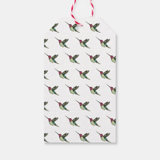 Elegante Hummingbird Verjaardag Cadeaulabel (Achterkant)