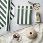 Elegante Hunter Groen en Wit Gestreept Patroon Cadeaupapier<br><div class="desc">Eenvoudige groene strepen inpakpapier - ideaal voor bruiloften,  vrijgezellenfeesten,  mannen verjaardagen en kerst.</div>