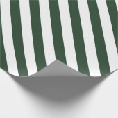 Elegante Hunter Groen en Wit Gestreept Patroon Cadeaupapier (Hoek)