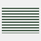 Elegante Hunter Groen en Wit Gestreept Patroon Inpakpapier Vel (Voorkant 2)