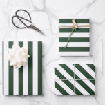 Elegante Hunter Groen en Wit Gestreept Patroon Inpakpapier Vel<br><div class="desc">Eenvoudige groene strepen inpakpapier - ideaal voor bruiloften,  vrijgezellenfeesten,  mannen verjaardagen en kerst.</div>