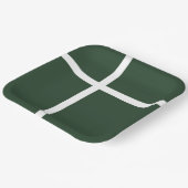 Elegante Hunter Groen en Wit Gestreept Patroon Papieren Bordje (Gebogen)