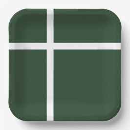 Elegante Hunter Groen en Wit Gestreept Patroon Papieren Bordje