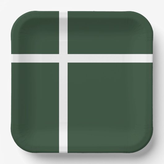 Elegante Hunter Groen en Wit Gestreept Patroon Papieren Bordje (Voorkant)