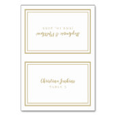 Elegante Huwelijk Aangepaste Plaatskaart Goud Wit Kaart (Voorkant)