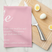Elegante Huwelijk Definitie Script Roze Leuk voor Theedoek (Quarter Fold)
