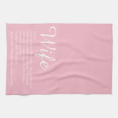 Elegante Huwelijk Definitie Script Roze Leuk voor Theedoek (Horizontaal)