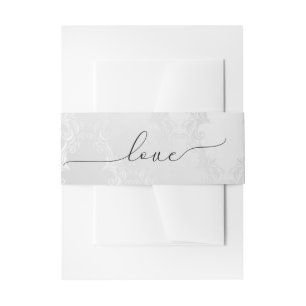 Elegante Huwelijk LOVE Tekst op Witte Schittering Uitnodigingen Wikkel