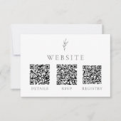 Elegante Huwelijk Monochrome QR Code Registry RSVP (Voorkant)