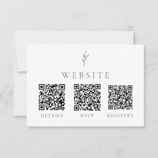 Elegante Huwelijk Monochrome QR Code Registry RSVP (Voorkant)