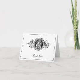 Elegante Huwelijk Zwart & Wit Religieus Bedankt 