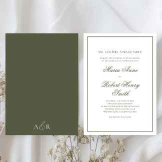 Elegante Huwelijks Calligrafie Lettertype Groen Kaart