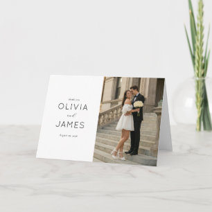 Elegante Huwelijks Dankbetuiging in Zwart en Wit Bedankkaart