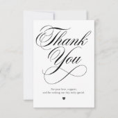 Elegante Huwelijks Dankkaart met Script Lettertype Bedankkaart (Voorkant)
